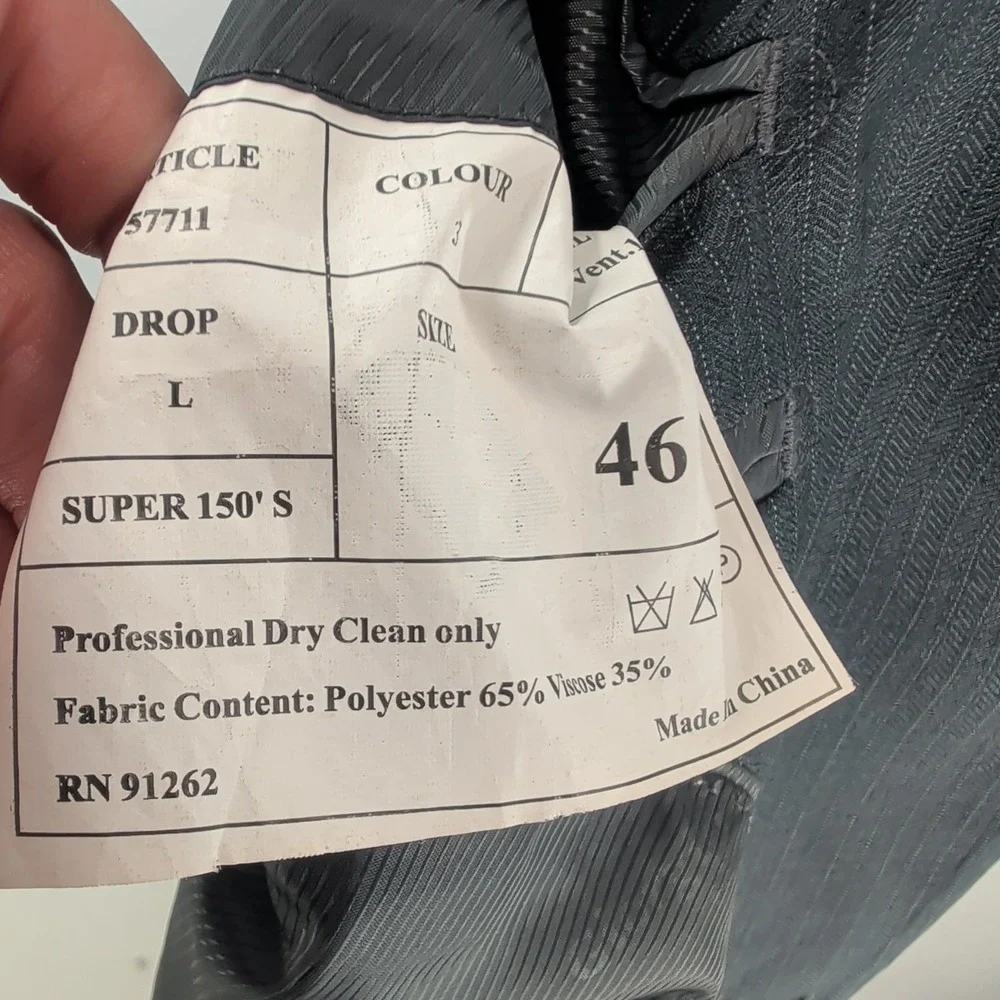 Vintage Giorgio Fiorelli Pine Striped 2-Piece Set Suit Jacket &‎ Pants Gray 46